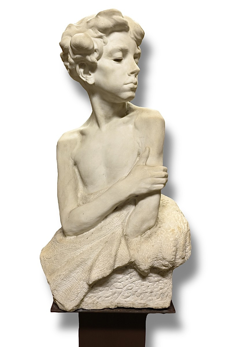 Aldo Buttini - Busto di un Giovane Assorto - Italia Anni 30
